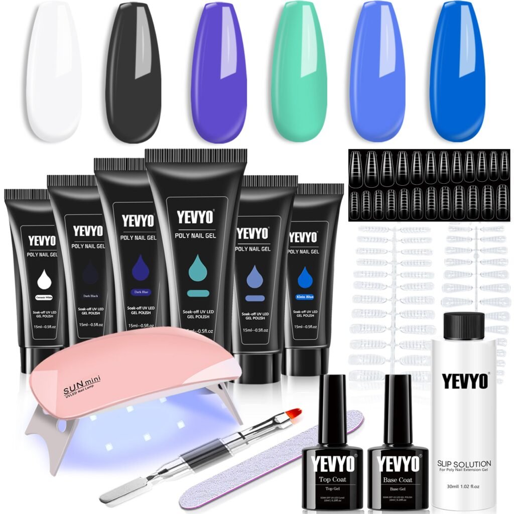 Polygel Nail Starter Kit – 6 Colors  UV Lamp