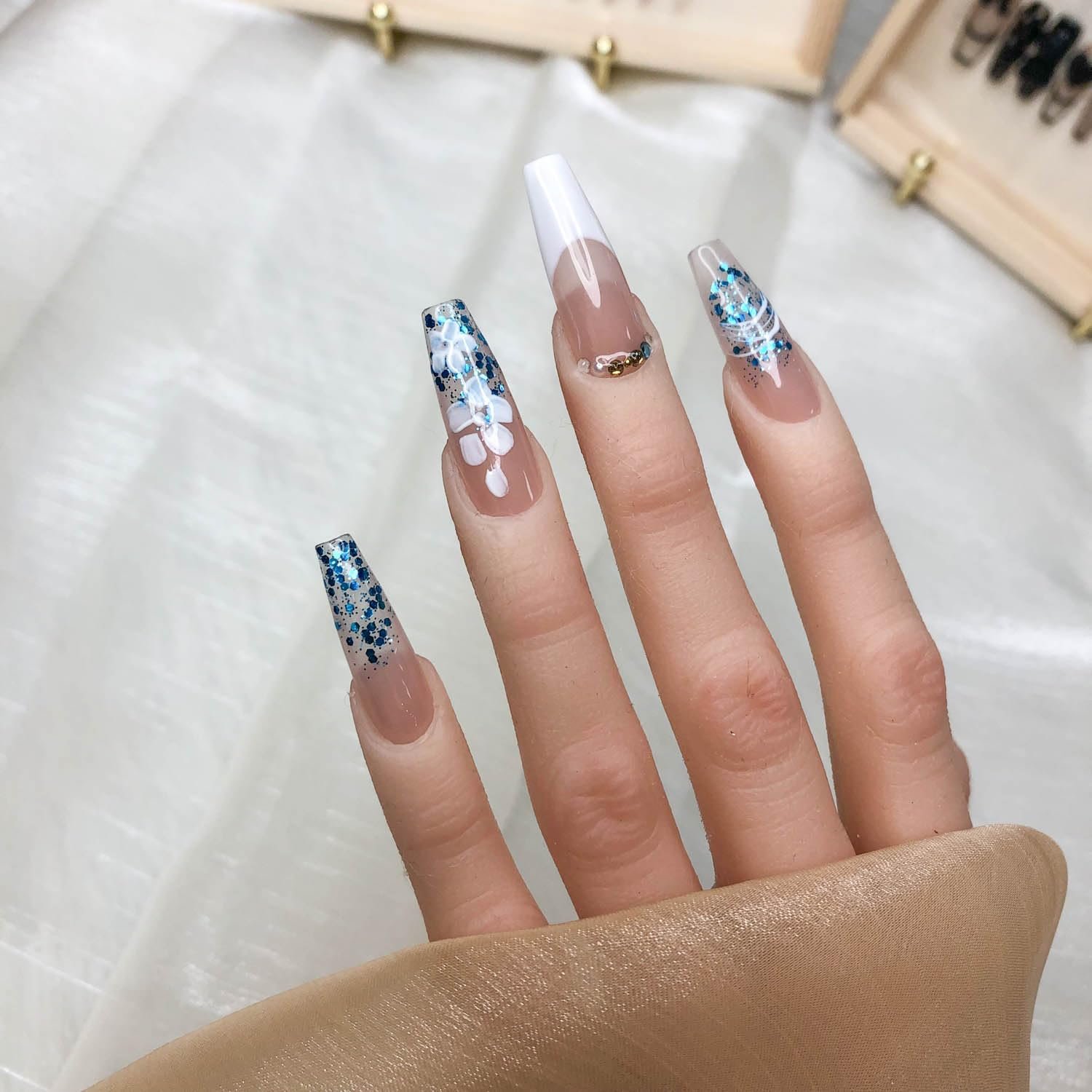 Gilded Whisper Press-On Nails – Short & Reusable - Image 2