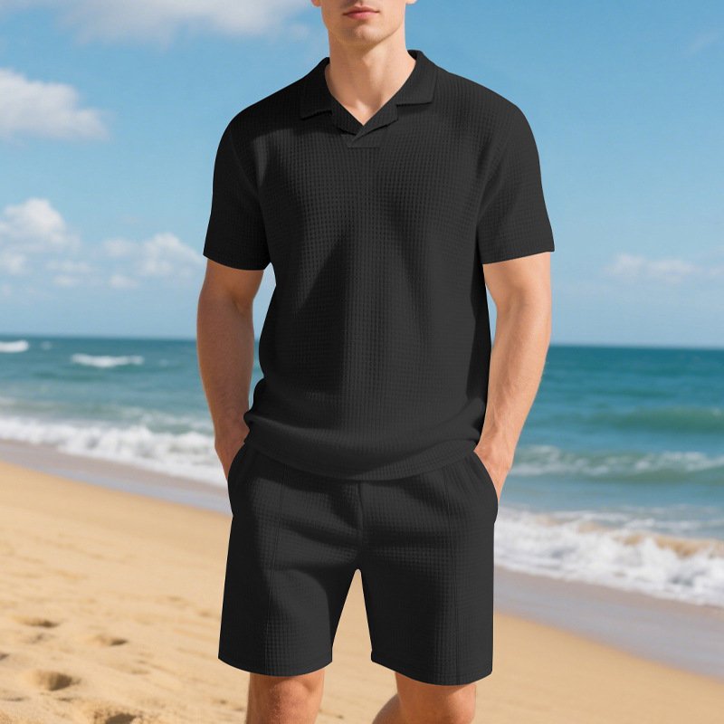Men’s Casual Polo Shirt & Shorts Set - Image 4