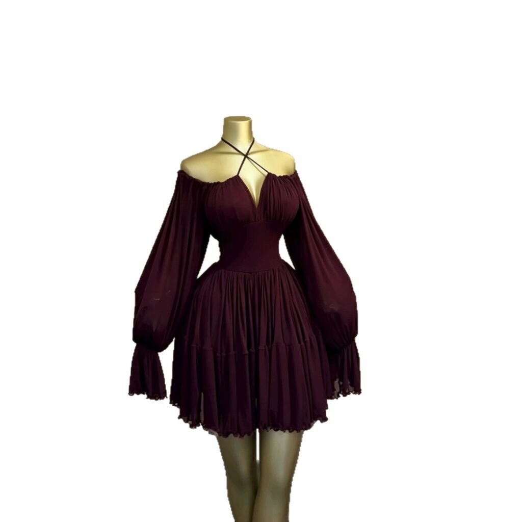 Women’s Elegant Mesh Tulle High-Waist Dress