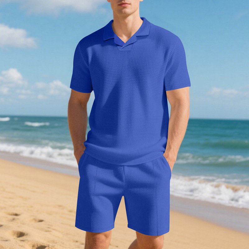 Men’s Casual Polo Shirt & Shorts Set - Image 3