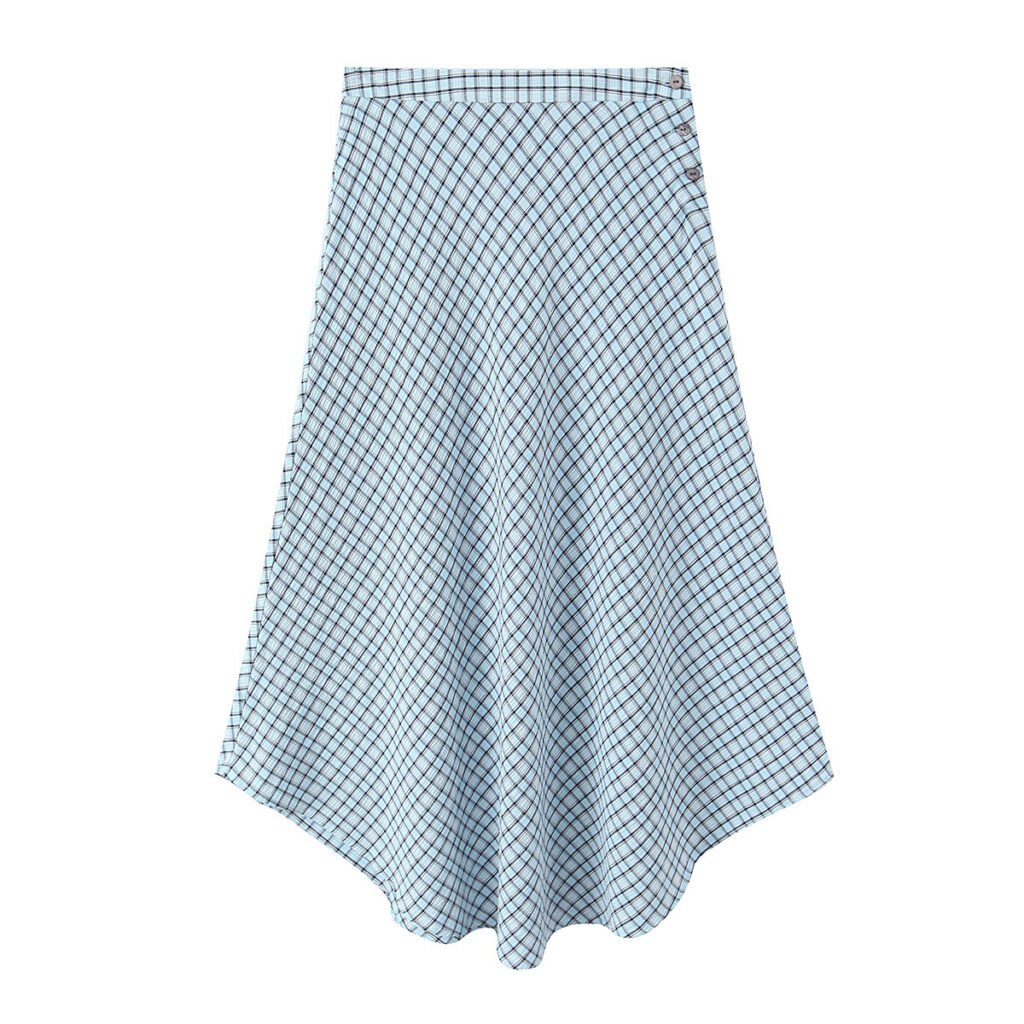 Women’s Checkered Asymmetrical Midi Skirt