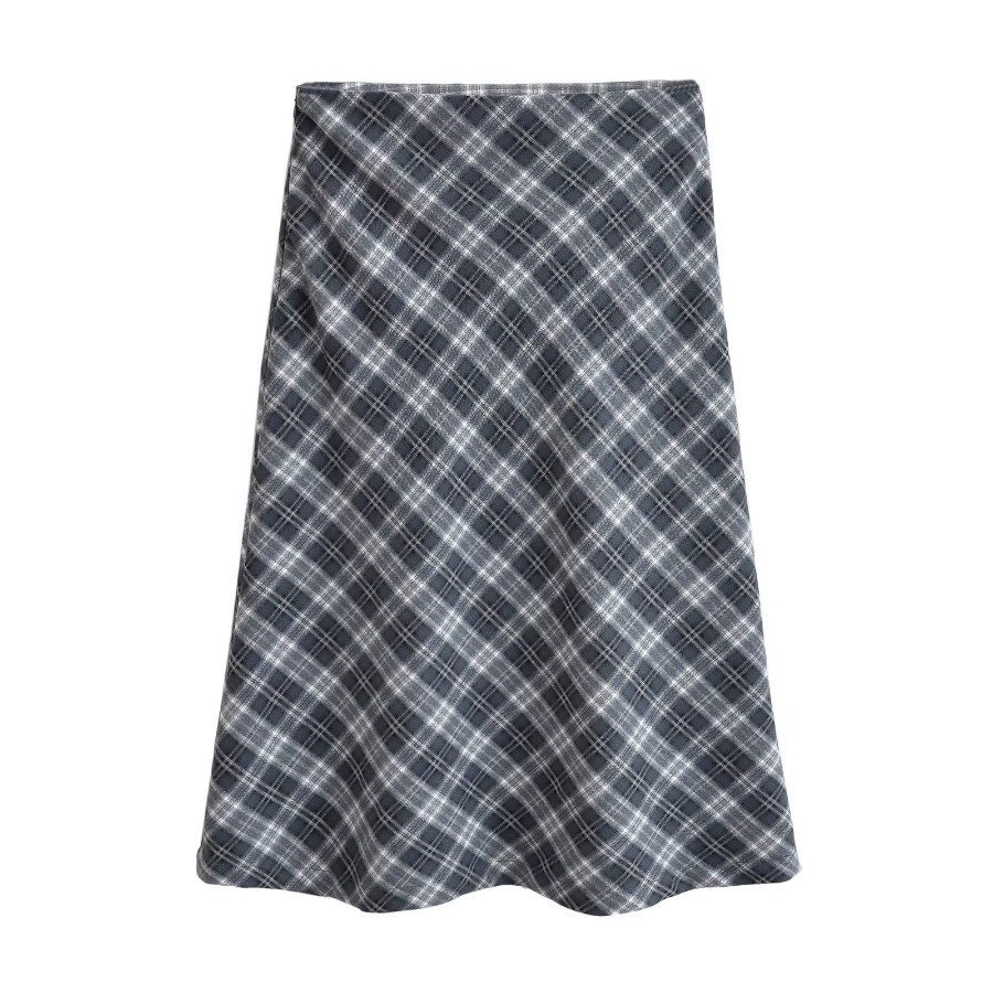 Plaid printed midi skirt