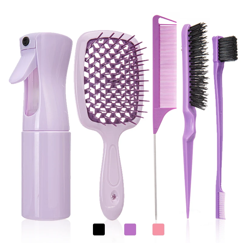 5 Piece Detangling Hair Brush & Comb Set - Image 8
