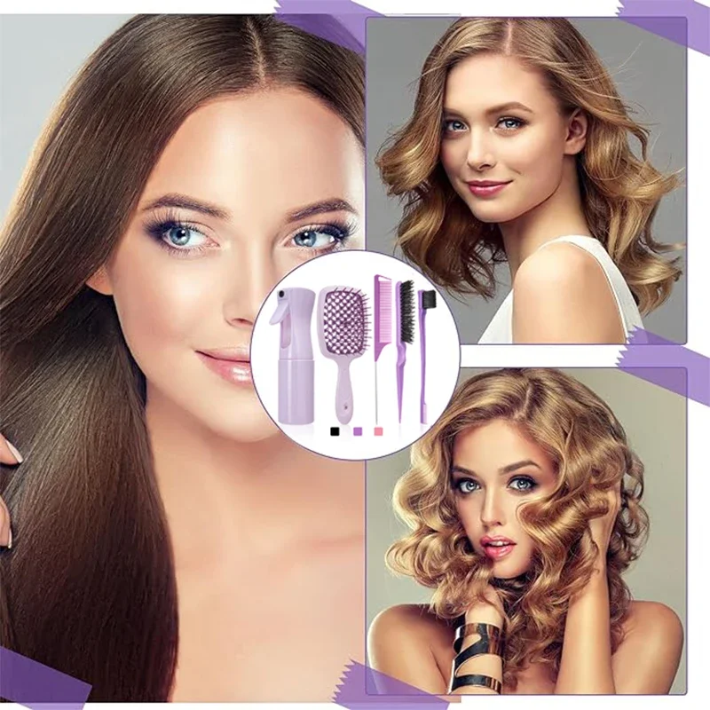5 Piece Detangling Hair Brush & Comb Set - Image 5