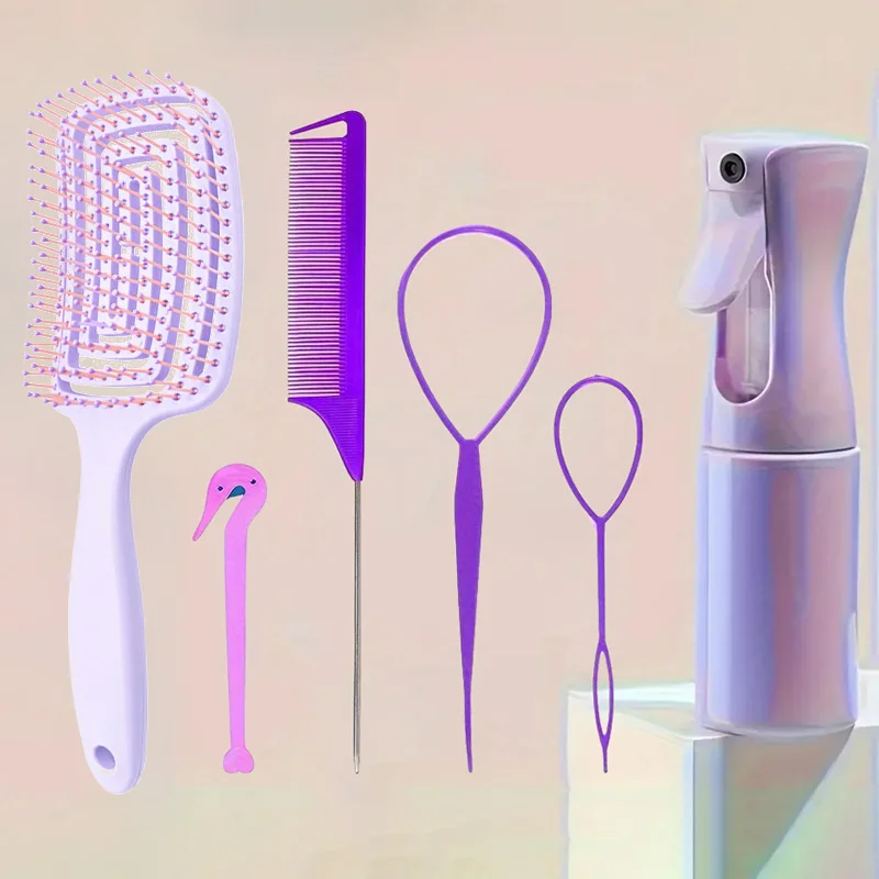 5 Piece Detangling Hair Brush & Comb Set - Image 7