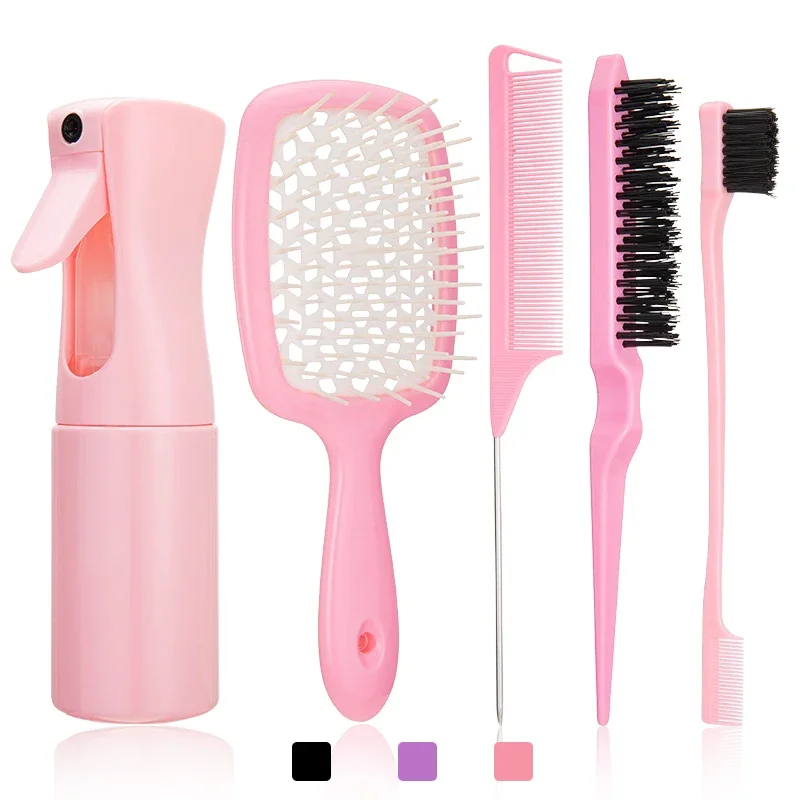 5 Piece Detangling Hair Brush & Comb Set - Image 11